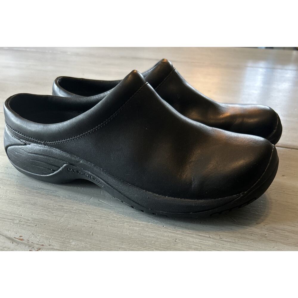 Merrell Encore Gust 2 Clogs Black Leather J66171 Men's Size 8.5 Comfort Slip On